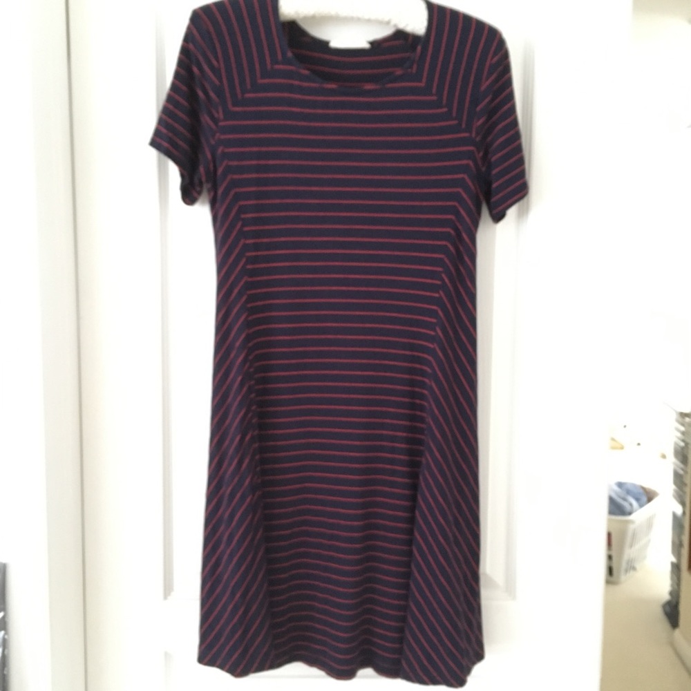 Blue and Pink Striped Dress